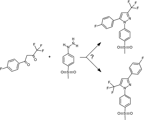 Reaktionsvorhersage eines Regioisomeres