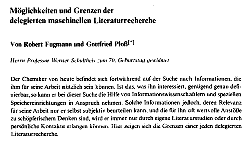 Fugmann: Angew.Chem. 85, 978 (1973)